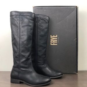 Frye Cara Roper Tall Pebbled Leather Boots